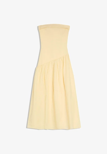 Bershka BANDEAU - MIDI DRESS 01080777 - Robe de jour - yellow/jaune - ZALANDO.FR