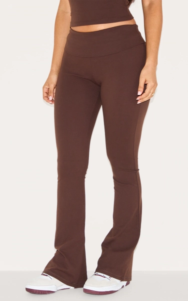 💝Petite Coffee Contour Sculpt Foldover Pants