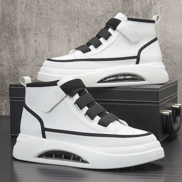Luxury High Top Men Shoes Fashion Air Cushion Men Sneakers Platform Leather Casual Shoes Brand designer Men Ankle Boots 2024 New - AliExpress 322