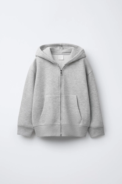 PLAIN ZIP-UP SWEATSHIRT