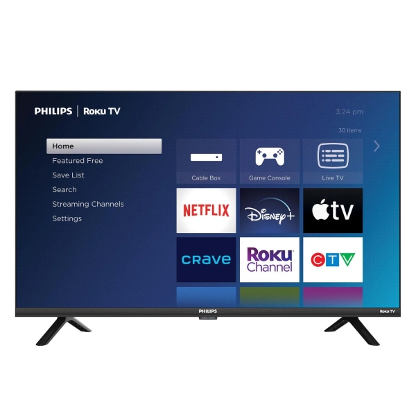 Philips, 32" Class HD (720P) Roku TV, (32PFL4674/F6), 720p, 3 x HDMI, 1 x USB