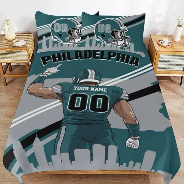 Custom Football Bedding Set: Personalized Duvet Cover & Pillowcases