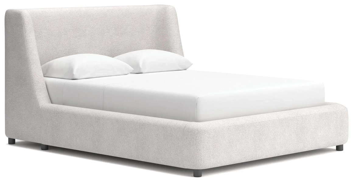 Ashley Luxe Neo Queen Upholstered Boucle Wingback Bed