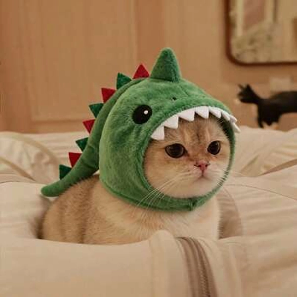 Dinosaur Cat Costume Headgear, Ins Cute Cartoon Pet Hat, Funny Cosplay Headwear Accessories For Cats Daily Party Dress Up