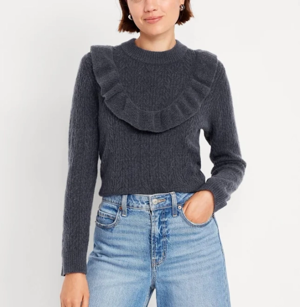Old Navy Women's Cropped Wool-Blend Sweater
