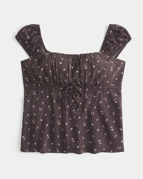 On/Off-the-Shoulder Scoop Babydoll Top