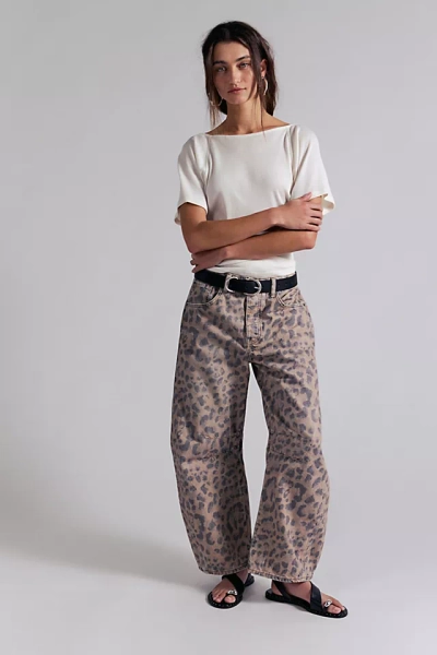 We The Free Good Luck Printed Barrel Jeans