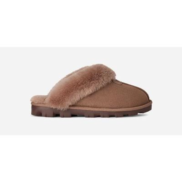 UGG® Women's Coquette Durable Sheepskin Slipper in Rocky Oak, Size 12