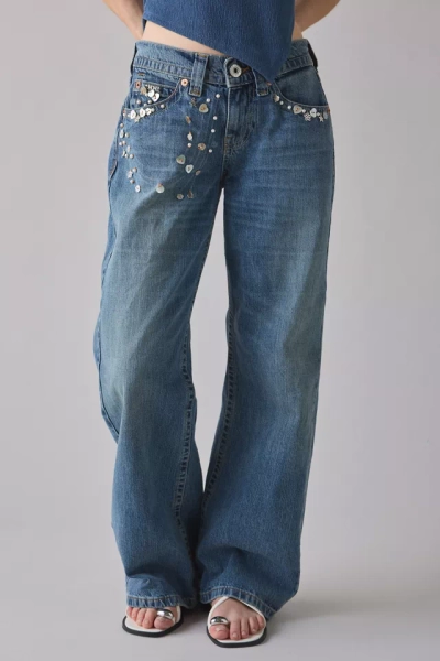 BDG Kayla Mixed Trinket Embellished Low-Rise Jean