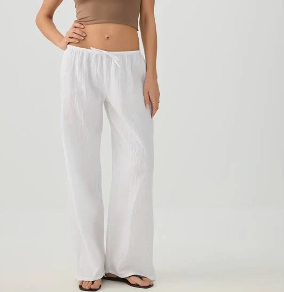 Ardene Women's Mid Rise Pull On Wide Leg Pant