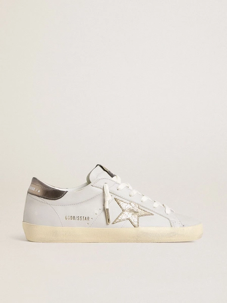 Super-Star with crackle leather star and metallic foiled leather heel tab