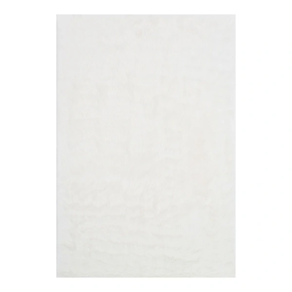 (C150) Vale Ivory Faux Fur Shag Area Rug, 5x7