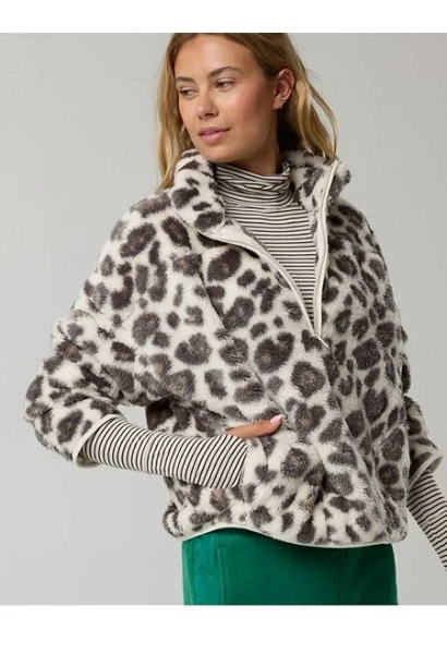 OFFLINE By Aerie Sherpa Quarter Zip Jacket Women's