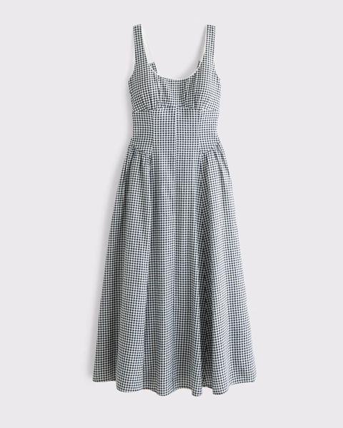 Linen-Blend A&F Bra-Free Dylan Midi Dress