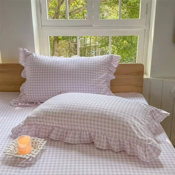 Pink Ruffled Plaid Pillow Shams!!!