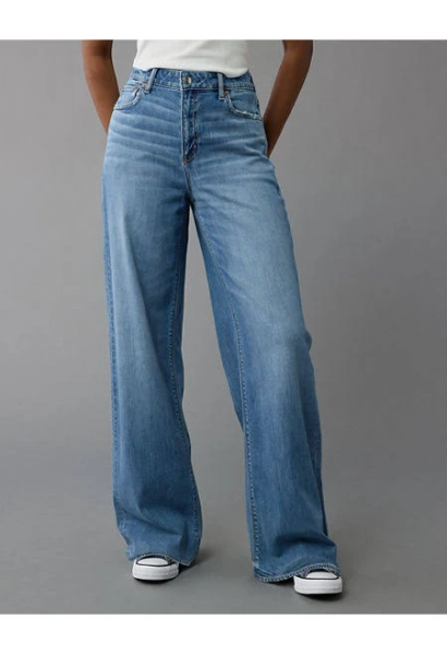 AE Dreamy Drapey Stretch Super High-Waisted Baggy Wide-Leg Jean Women's