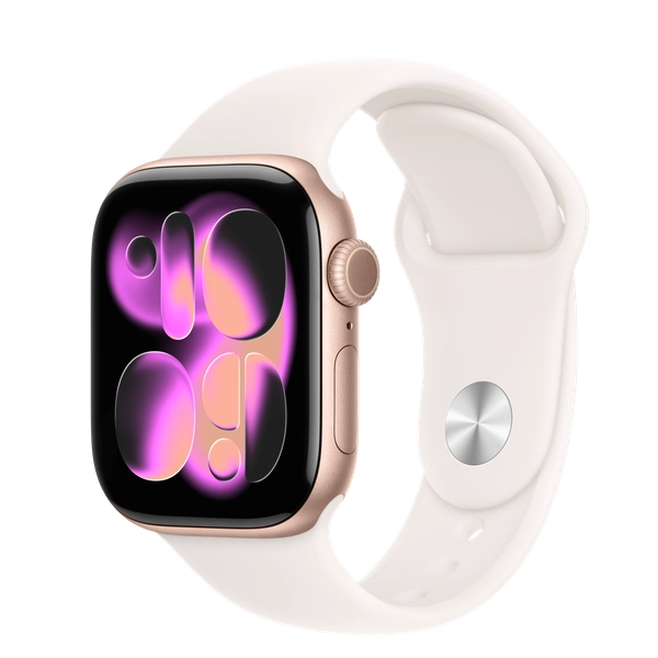 Apple Watch Series 11 GPS, 42mm Rose Gold Aluminum Case with Light Blush Sport Band - S/M