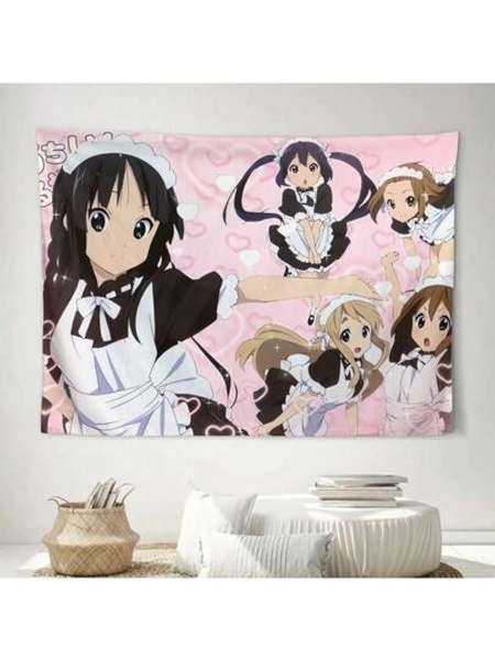 ZLIENSZUS K-On!    Anime Manga Tapestry - Japanese Girls Music Band Wall Hanging Decor With Pastel Colors  Soft Fabric Poster For Bedroom   Living Room  Balcony - Perfect Gift For Anime Fans & K-On!    Lovers  100% Peach Light Beige Fabric  Lightweight & Easy To Hang  Ideal For Indoor Or Outdoor Use   Features Anime Characters In Maid Outfits & K-On!    Theme