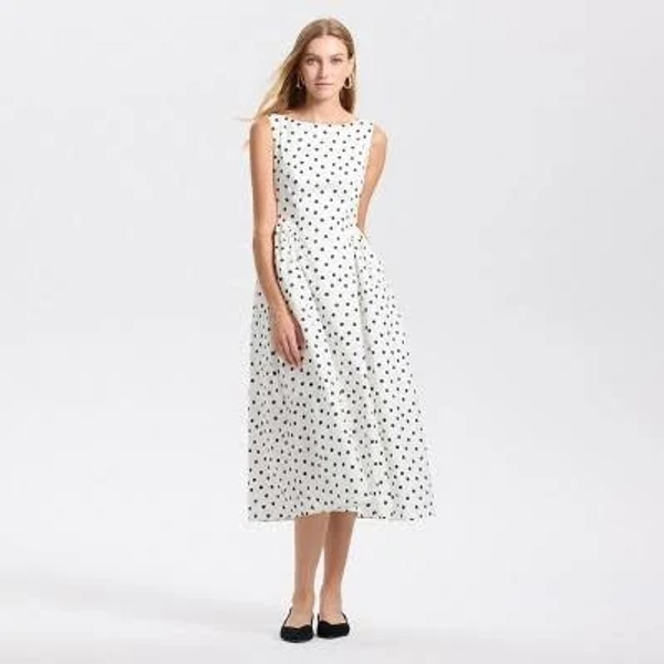 A New Day Women's Gathered Waist Midi A-Line Dress