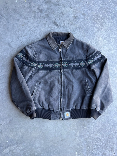 Vintage Carhartt Quilted Santa Fe Southwest Jacket “Black Aztec” JQ0405