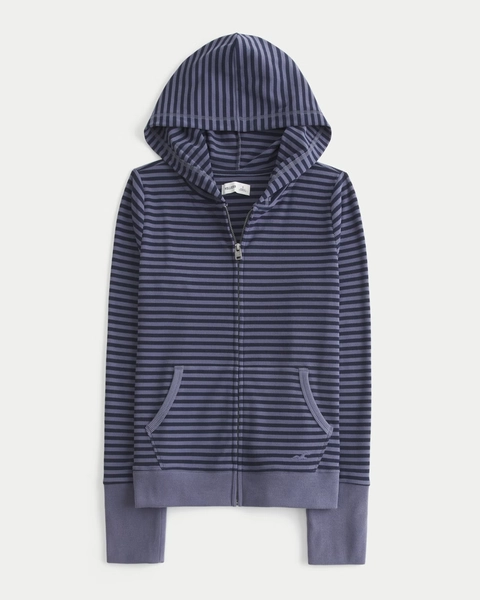 Cozy Rib Seamless Fabric Zip-Up Hoodie