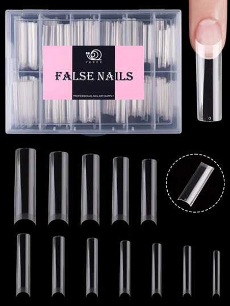 240pcs Soft Gel Nail Tips, Half Matte Full Coverage Press-On Nails Almond Square Coffin French False Nails Thin Front End Thick Back End More Fit And Firm Peelable Gel Extension Nail Capsules Fake Nails Nail Supplies Suitable For Girls Ladies Nail Art DIY
