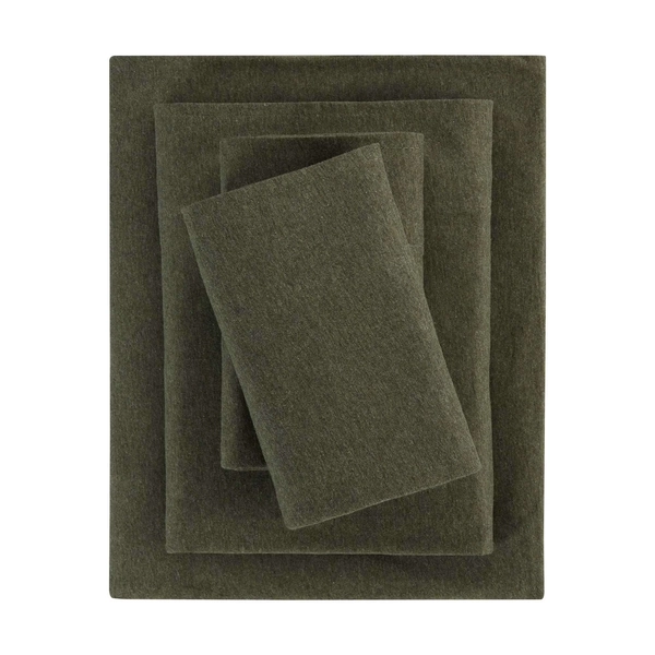 Mainstays Cotton Rich Extra Soft Jersey Bed Sheet Set, Queen, Sea Turtle Green, 4 Pieces