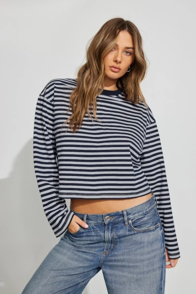 Fluid Long Sleeve Crewneck Blue - Garage Clothing | Fashion Clothing and Accessories