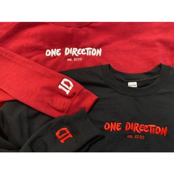 Embroidered One Direction Sweatshirt: Unisex 1D Fan Apparel