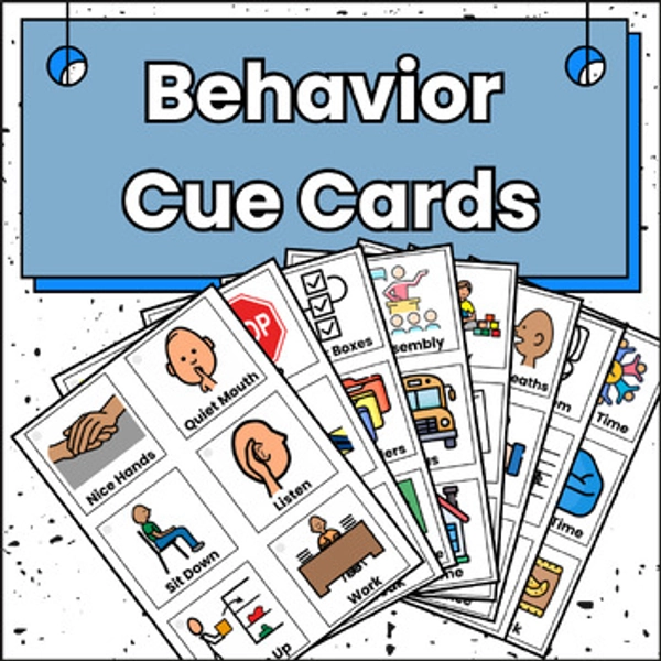 Behavior Cue Cards (Portable Visual Supports!)