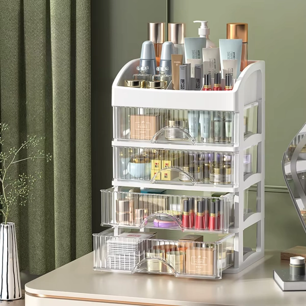 Drawer Style Storage Box Transparent Jewelry Skin Care Products Storage Box High-capacity Desktop Clutter Dustproof Organizer - AliExpress 