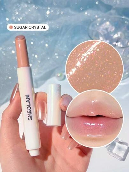 SHEGLAM Pout-Perfect Shimmer Lip Plumper-Sugar Crystal Moisturising Plumping Shimmer Solid Lip Gloss Non-Stick Shimmer Nourishing Lip Plumping Serum Coconut Oil Lipstick Lip Cosmetics Brand Beauty Makeup Cosmetic For Women Girls Perfect For Fall Winter Ideal For Y2K Fancy Fashion Suitable For Birthday Present Halloween Party Ready Best Color