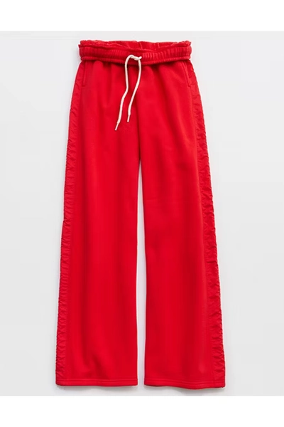 OFFLINE By Aerie Cloud Fleece Nylon Track Trouser Women's Bright Red XS Long