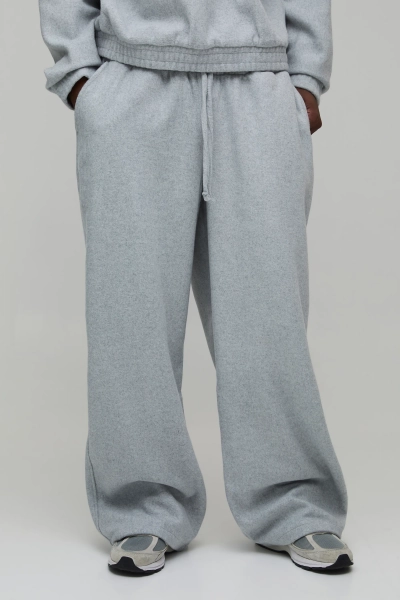 Tall Wide Leg Melton Seam Detail with Extended Drawcords Jogger