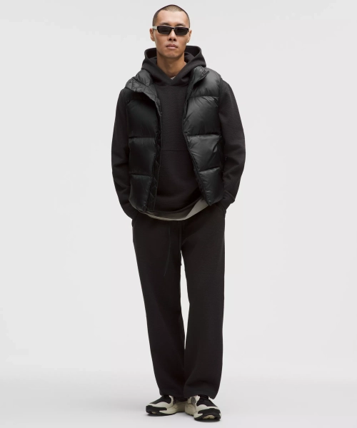 Textured Spacer Relaxed Straight Pant - Black - L