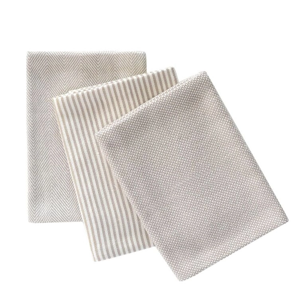 Tea Towel 3 Piece Set  Biscuit and Cream