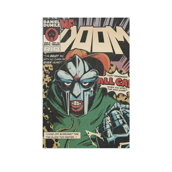 MF DOOM Album Cover Canvas Posters Rap Music Wall Art Room Decor Print Posters Unframed 12x18inch(30x45cm)