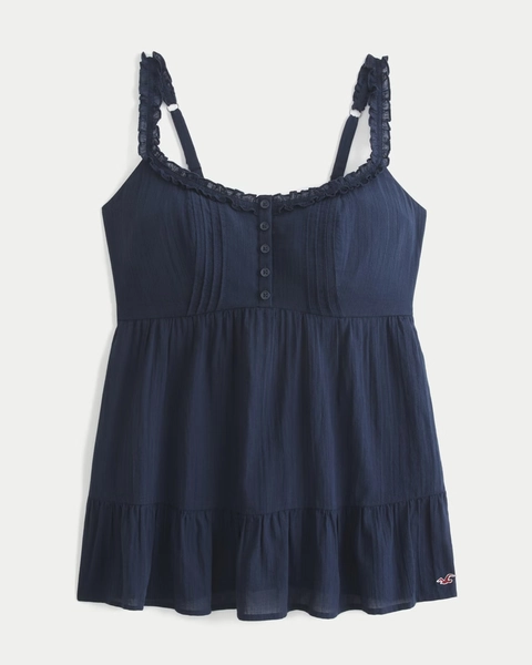 Curvy Ruffle Trim Tunic Top