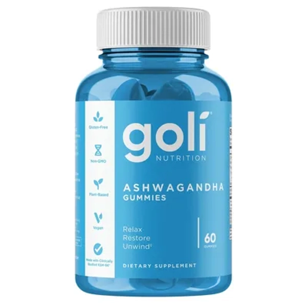 Goli Nutrition Ashwagandha Vegan Gummies - 60ct: Dietary Supplements, Herbal, 150mg Ashwagandha per Serving