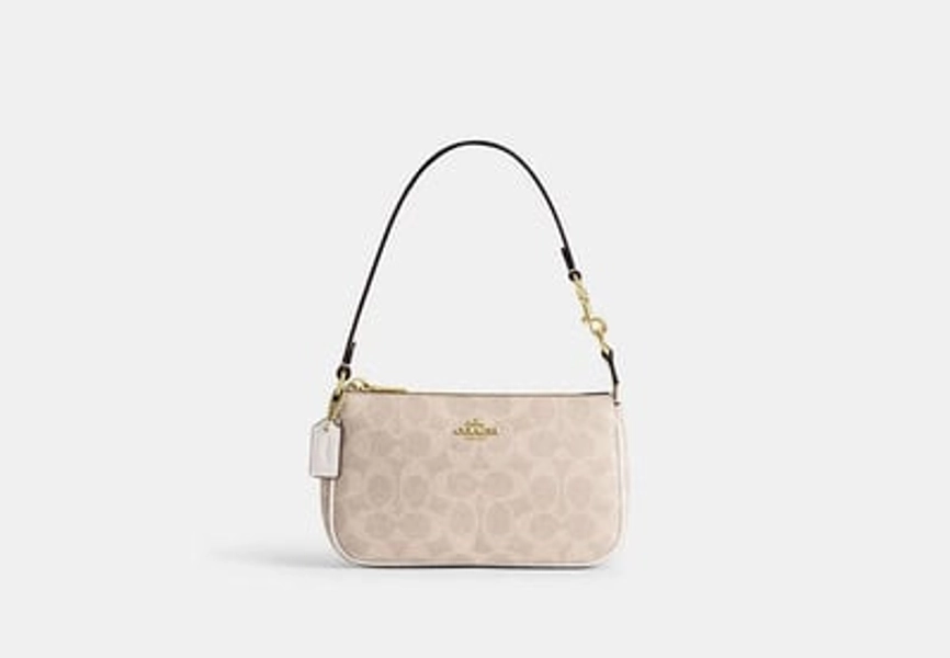 Coach Outlet Nolita 19 In Signature Canvas - Beige & Gold & Black, Size: Mini