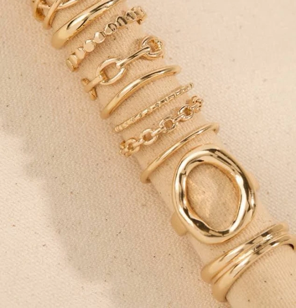 Altar'd State 12 Piece Gold Statement Ring Set