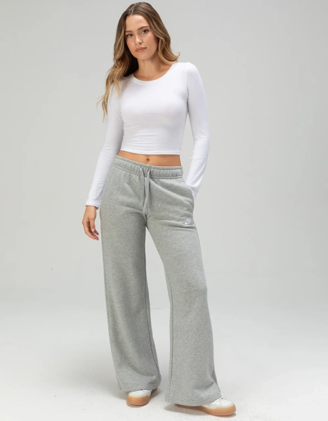NIKE Sportswear Club Fleece Womens Wide Leg Pants - HEATHER GRAY