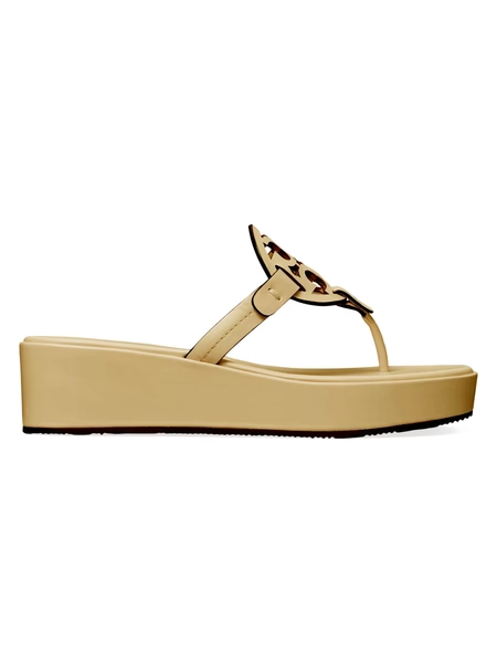 Tory Burch Miller Leather Wedge Sandals | Saks Fifth Avenue