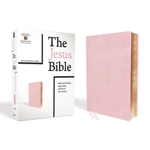 The Jesus Bible, NIV Edition, Imitation Leather, Pink - by  Zondervan (Hardcover)