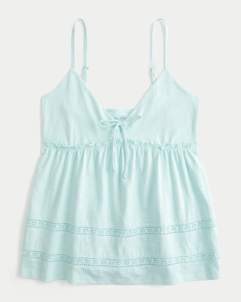 Tie Front Babydoll Top