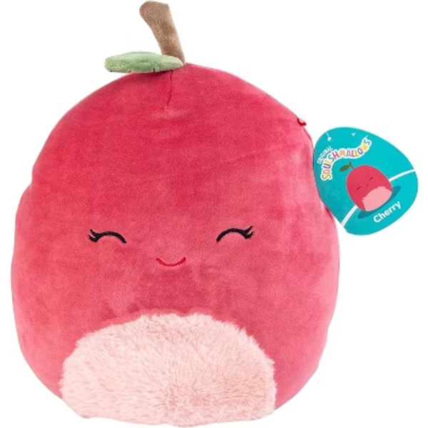 Squishmallows 10-Inch Cherry The Cherry - Official Jazwares Plush - Collectible Soft & Squishy Fruit Stuffed Animal Toy - Gift for Kids, Girls & Boys