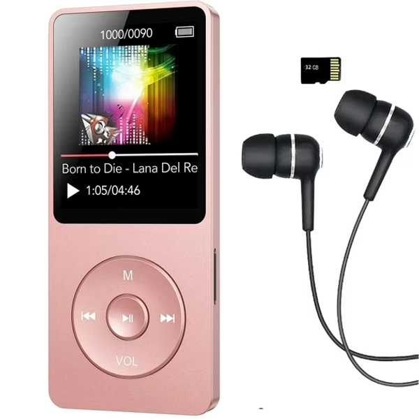 MP3 Player with Bluetooth and 32GB TF Card,HiFi Music Player with Built-in Speaker,Earphones, Multifunctional MP3 Players with FM/Recording/E-Book/Video, Supports up to 128GB for Kids,Running,Walking