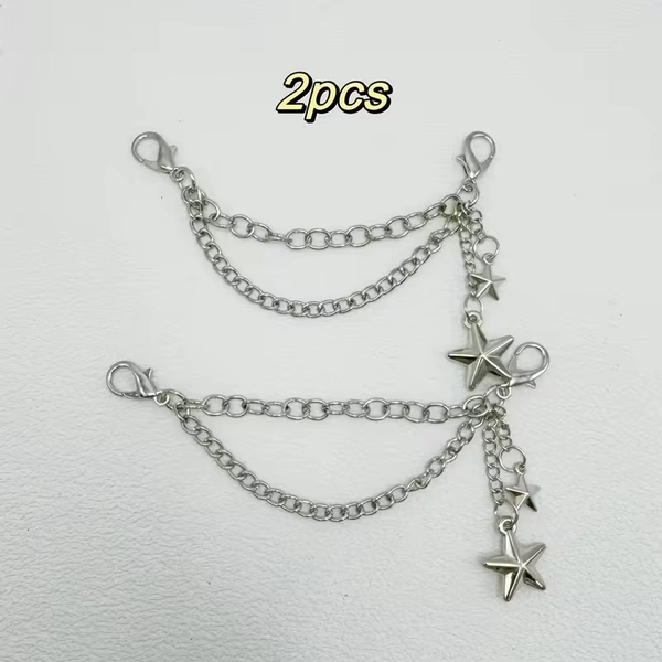 2pcs star pendant double layer shoe chain y2k shoe boot - Temu United Kingdom