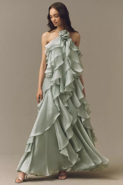 Mac Duggal Trapeze Halter Gown