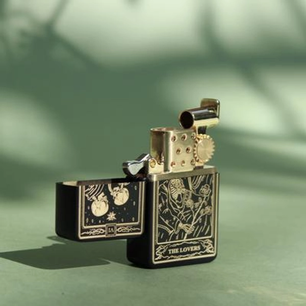 Engraved Tarot Lighter, The Lovers, Personalizable and Refillable